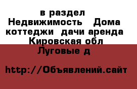  в раздел : Недвижимость » Дома, коттеджи, дачи аренда . Кировская обл.,Луговые д.